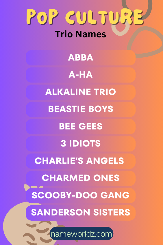 Pop Culture Trio Names